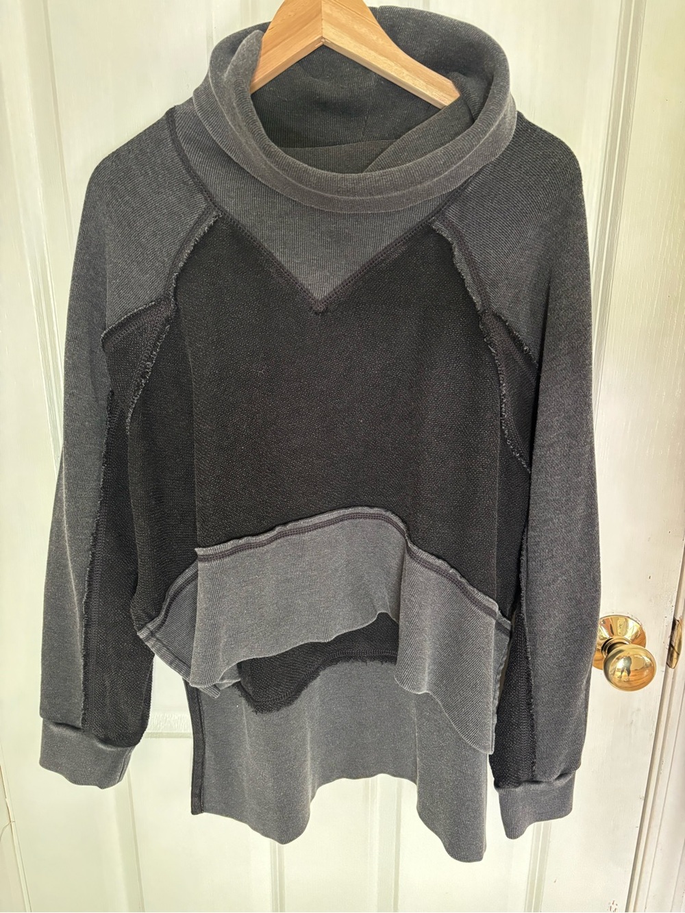 Free people movement high low cowl neck sweatshirt xs